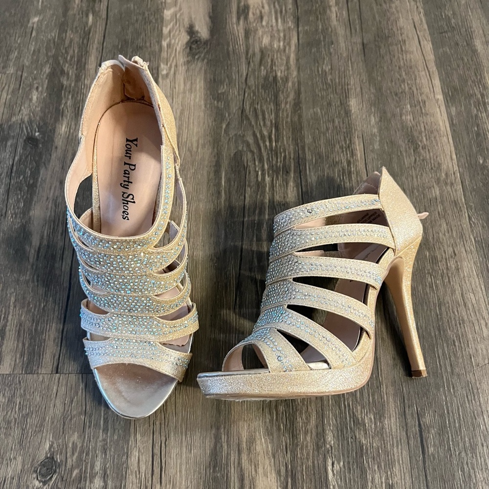 Your Party Shoes Gold Stilettos